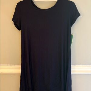 Copper Key Black Relaxed Short Sleeve Dress